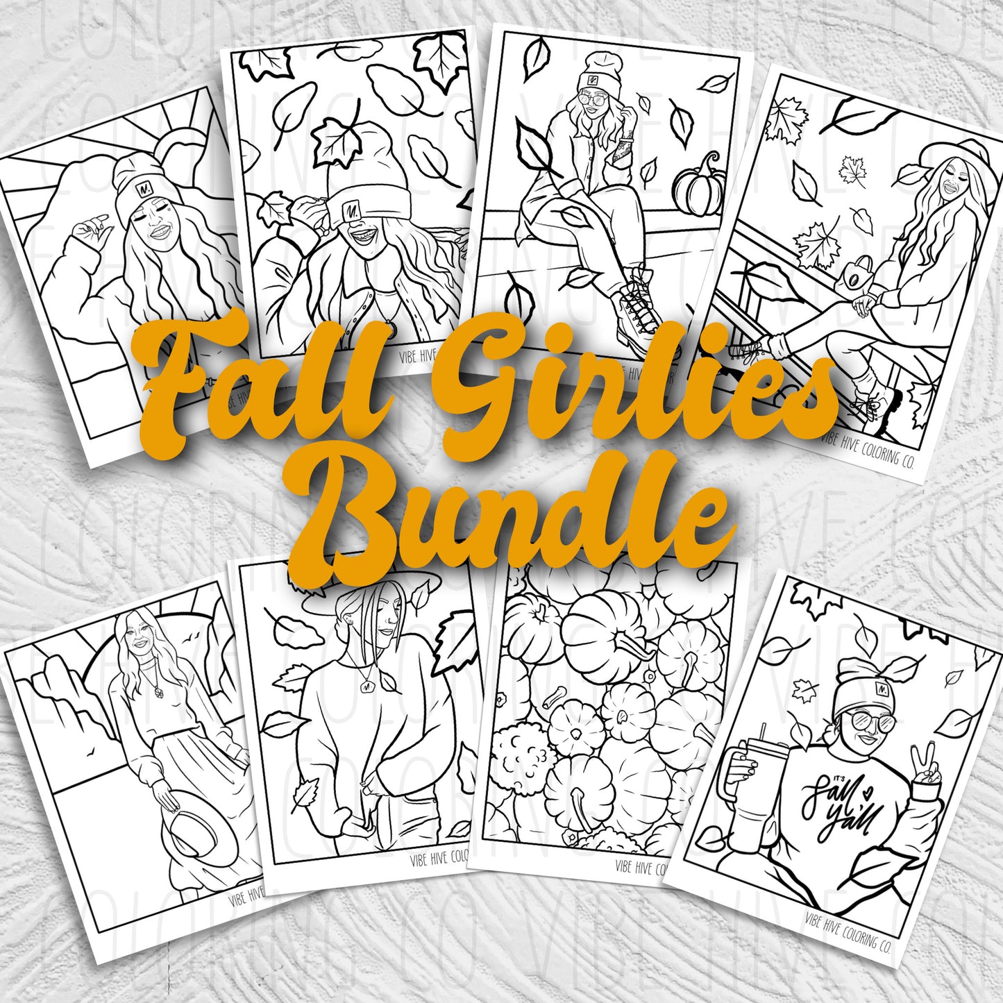 Fall Girlies Bundle  • Digital Download Coloring Pages