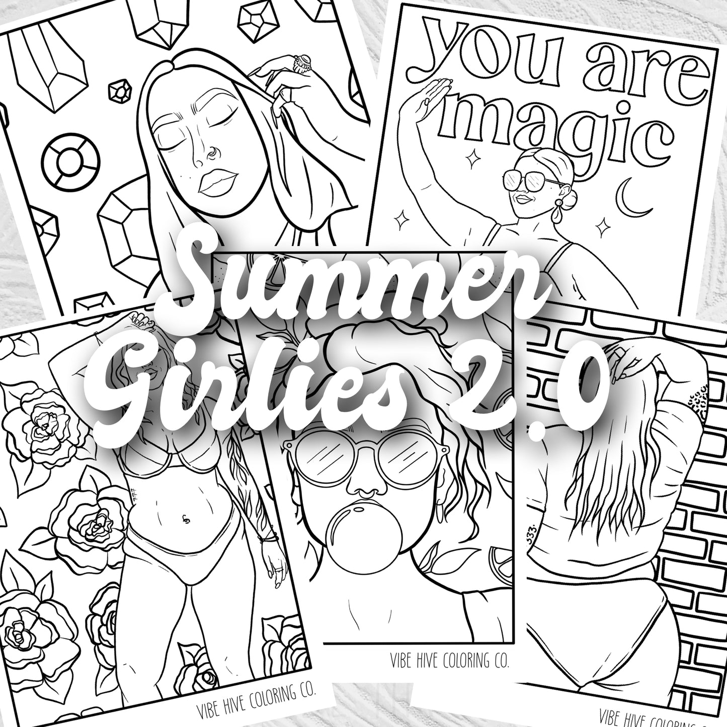 Summer Girlies 2.0 Bundle  • Digital Download Coloring Page