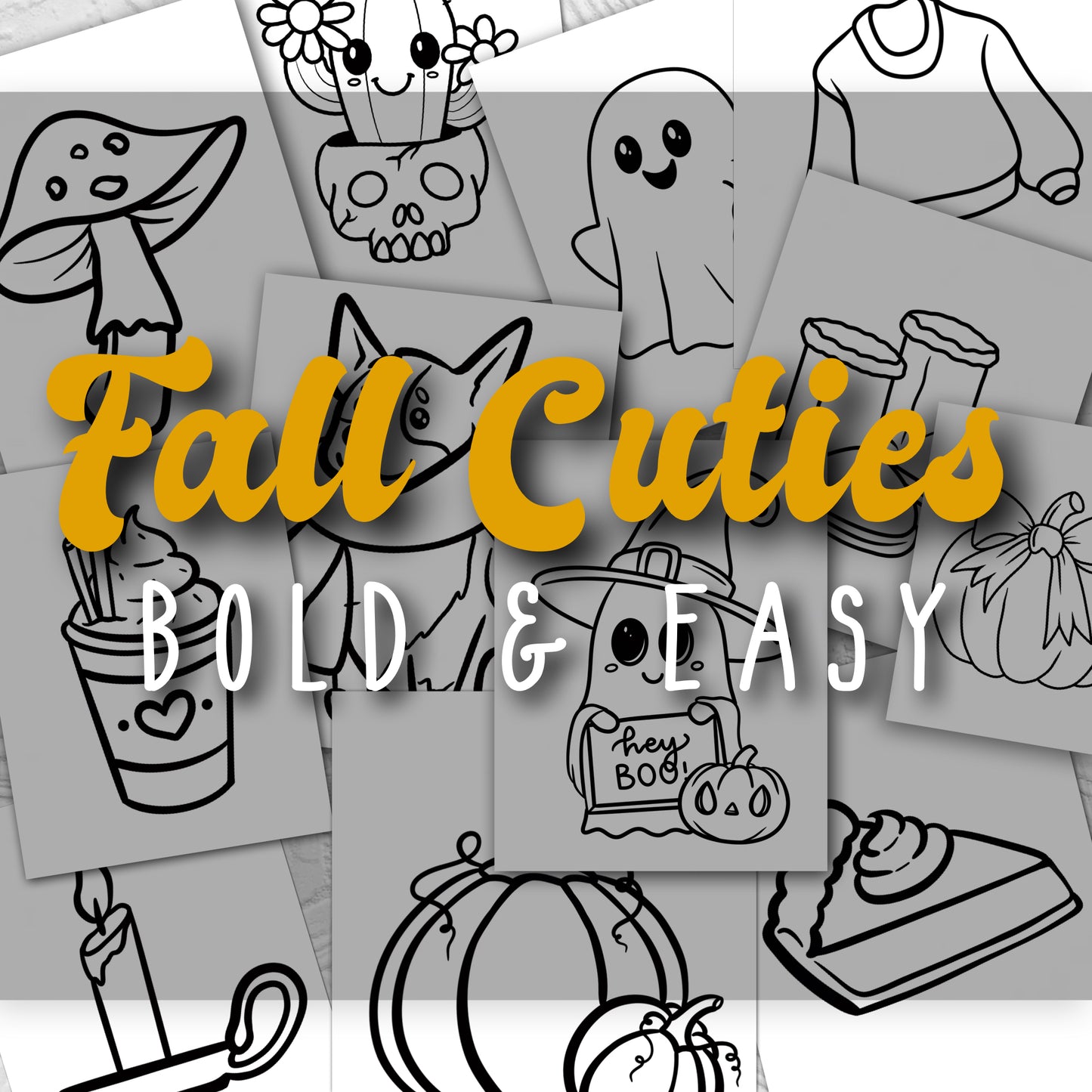 Fall Cuties Bold & Easy Bundle  • Digital Download Coloring Pages