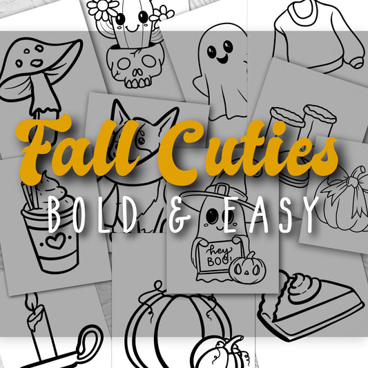 Fall Cuties Bold & Easy Bundle  • Digital Download Coloring Pages