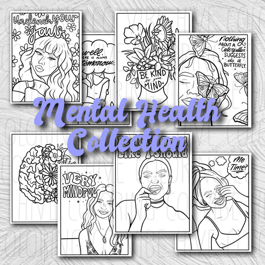 Mental Health Collection • Digitally Downloadable Coloring Pages