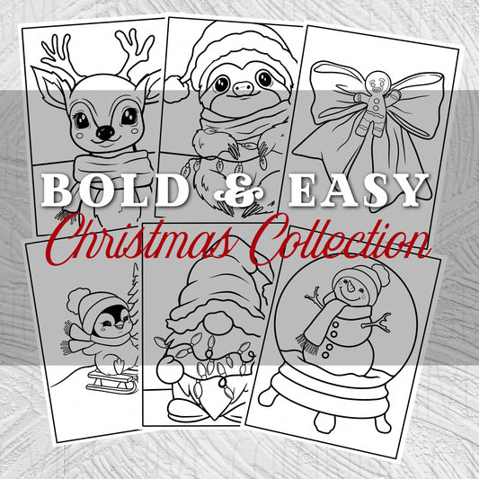 Bold & Easy Christmas Collection  • Digital Download Coloring Pages