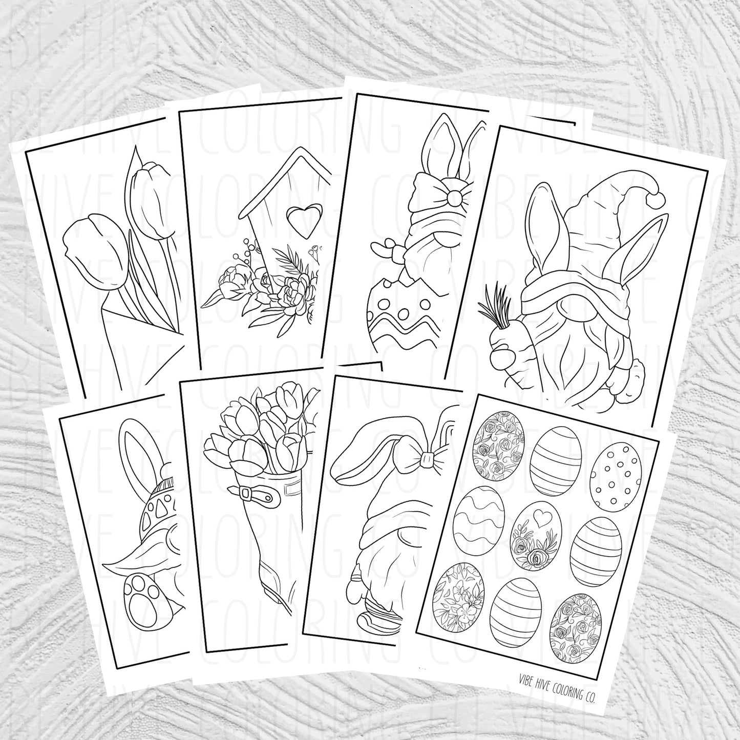 Happy Easter Bundle (BEGINNER FRIENDLY) • Digital Download Coloring Page