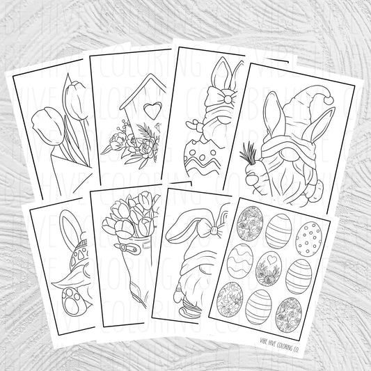 Happy Easter Bundle (BEGINNER FRIENDLY) • Digital Download Coloring Page